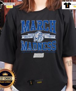 Top Drake Bulldogs Basketball Fanaticity 2025 March Madness Upset Ladies Tee showcasing vibrant team spirit and excitement.