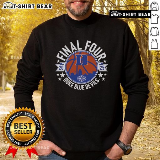 Top Duke Basketball 2025 Final Four Sweatshirt in navy blue, featuring iconic logo and stylish design for fans.