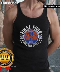 Top Duke Basketball 2025 Final Four tank top featuring team colors and logo, perfect for fans celebrating the tournament.