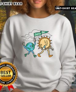Cozy Top Earth Day Flag Sweatshirt featuring a vibrant Earth Day flag design, perfect for eco-conscious fashion lovers.