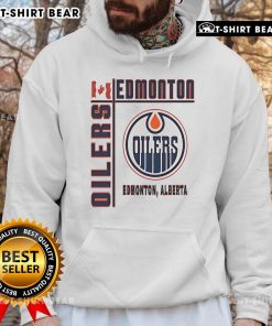 Top Edmonton Oilers Hockey Canada Flag Hoodie featuring team colors and logo, perfect for fans and game day attire.