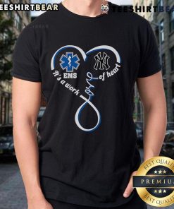 Top Ems It's A Work Of Heart New York Yankees T-Shirt featuring a stylish heart design and team logo.
