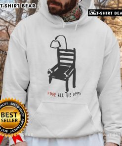 Top Fat Nick wearing Free All The Opps Electric Chair Hoodie, showcasing urban streetwear style and vibrant design.