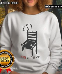 Top Fat Nick Free All The Opps Electric Chair Sweatshirt in black, featuring a bold graphic design and casual style.