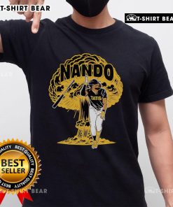 Fernando Tatis Jr Nuked By Nando Explosion T-Shirt featuring vibrant graphics and bold colors for baseball fans.