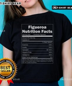Top Figueroa Nutrition Facts Ladies Tee featuring vibrant design and essential nutrition information for health-conscious women.