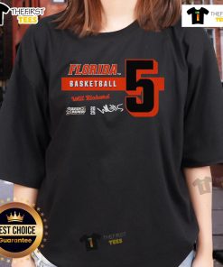 Alt Text: Top Florida Basketball Will Richard 5 Ladies Tee featuring a stylish design for fans of women's sports apparel.