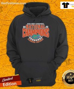 Alt Text: Florida Gators Fanaticity 2025 NCAA Men's Basketball National Champions hoodie in vibrant orange and blue colors.