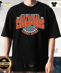 Florida Gators Fanaticity 2025 NCAA Men's Basketball National Champions T-Shirt showcasing vibrant team colors and logo.