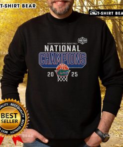 Top Florida Gators Fanatics 2025 NCAA Men's Basketball National Champions core sweatshirt in vibrant blue and orange colors.