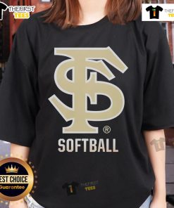 Alt Text: Florida State Seminoles Softball logo featured on a ladies tee, perfect for fans supporting their team.