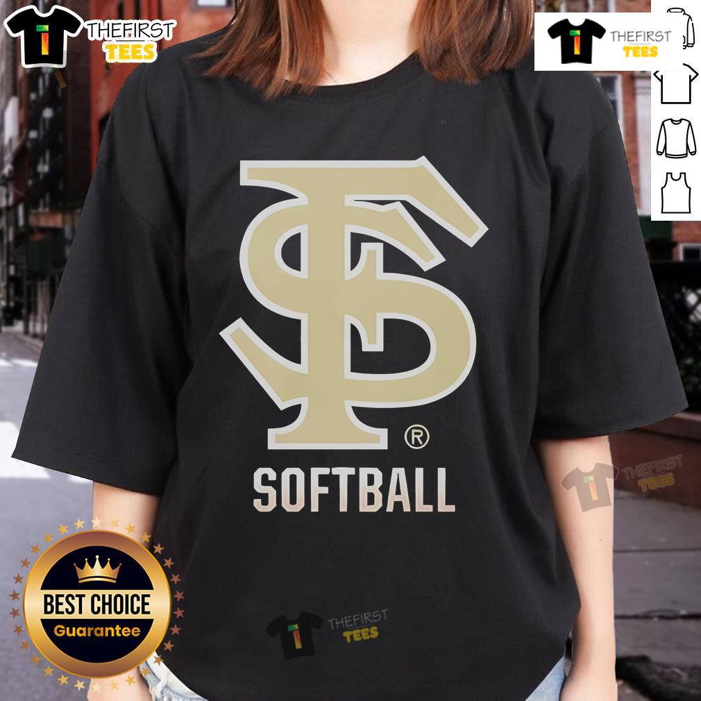Top Florida State Seminoles Softball Logo Ladies Tee Alt Text: Florida State Seminoles Softball logo featured on a ladies tee, perfect for fans supporting their team.
