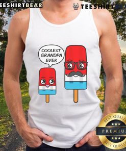Coolest Grandpa Ever tank top featuring a fun popsicle design, perfect for stylish grandfathers in summer.