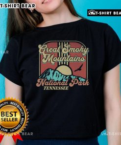 Retro ladies tee featuring the Great Smoky Mountains National Park, Tennessee, perfect for outdoor enthusiasts and travelers.