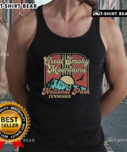 Retro tank top featuring the Great Smoky Mountains National Park design, perfect for outdoor enthusiasts in Tennessee.