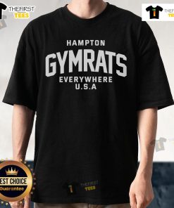 Top Hampton Gymrats Everywhere USA T-Shirt featuring a bold design and vibrant colors, perfect for fitness enthusiasts.