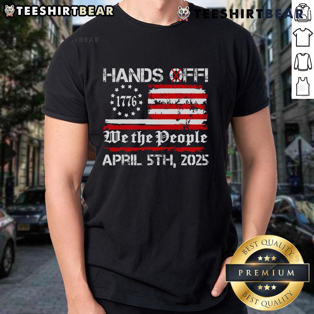 Top Hands Off Protest Saturday April 5 Usa Flag T Shirt Top Hands Off Protest T-Shirt featuring USA flag design, promoting awareness on April 5 event.