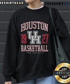 Top Houston Cougars Basketball 'For The City' 1927 sweatshirt featuring bold graphics in school colors.