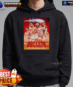 Alt Text: Top Houston Rockets First Playoff Appearance Since 2020 poster hoodie featuring vibrant team colors and logo.