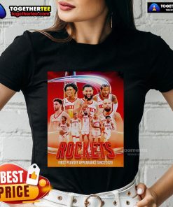 Top Houston Rockets first playoff appearance since 2020 poster on a ladies tee, showcasing team spirit and style.
