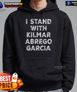 Alt Text: Top I Stand With Kilmar Abrego Garcia Bring Kilmar Home Hoodie design featuring bold text and vibrant colors.