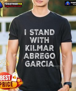 Alt Text: Top I Stand With Kilmar Abrego Garcia Bring Kilmar Home T-Shirt design featuring bold text and vibrant colors.