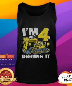 4th Birthday Excavator Tank Top for Kids - Fun and stylish top featuring a digging theme, perfect for little construction fans!