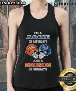 Top Im A Uggie On Saturdays And A Bronco On Sundays tank top featuring a playful design for casual wear.