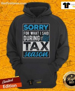 Alt Text: Cozy 'I'm Sorry For What I Said During Tax Season' hoodie for taxpayers, perfect for tax season humor and comfort.