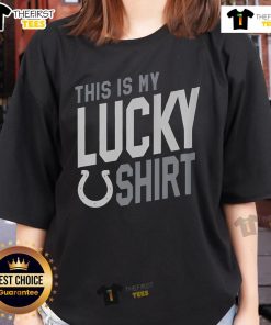 Alt Text: Top Indianapolis Colts This Is My Lucky Ladies Tee showcasing team spirit and stylish design for female fans.