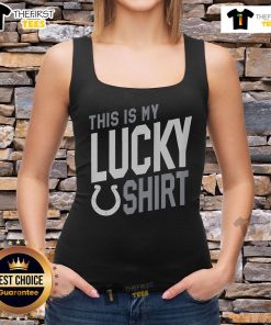 Top Indianapolis Colts 'This Is My Lucky Tank Top' featuring team colors and logo, perfect for game day fashion.
