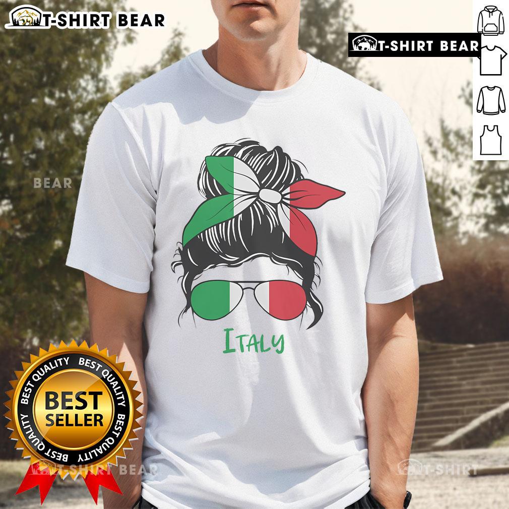 Top Italian Girl From Italia Flag Italy T Shirt Top Italian Girl wearing Italia flag T-shirt, showcasing Italian pride and style in vibrant colors.