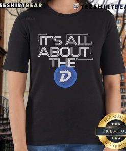 Ladies tee featuring the DigiByte logo, stylish and trendy design for crypto enthusiasts - Top It's All About The D.