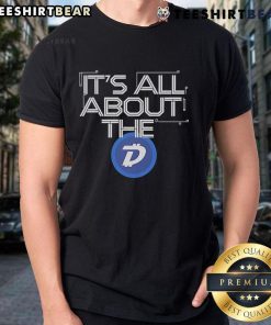 Alt Text: Top It's All About The D DigiByte Logo T-Shirt featuring a vibrant DigiByte logo design on a stylish tee.