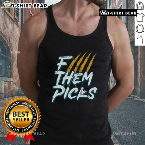 Top Jacksonville F Them Picks tank top featuring bold graphics and a stylish design for fans and casual wear.