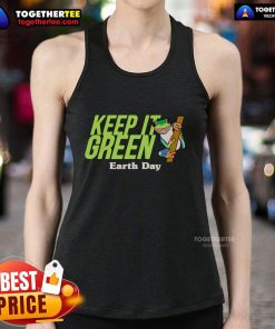 Stylish Top Keep It Green Earth Day Tank Top promoting eco-friendly awareness with vibrant green design.