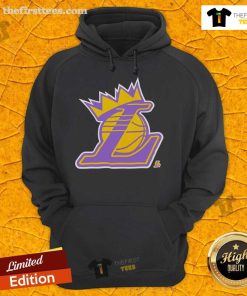 Alt Text: Stylish Top King Los Angeles Lakers logo hoodie featuring vibrant colors and a comfortable fit, perfect for fans.