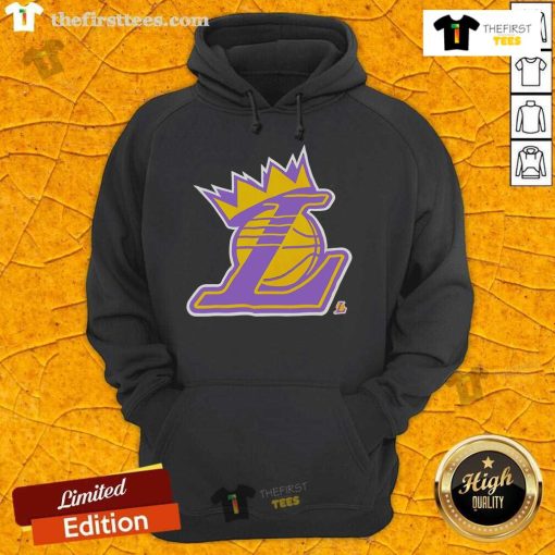 Alt Text: Stylish Top King Los Angeles Lakers logo hoodie featuring vibrant colors and a comfortable fit, perfect for fans.