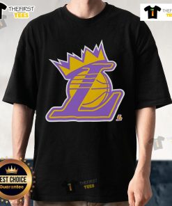 Alt Text: Top King Los Angeles Lakers Logo T-Shirt featuring vibrant team colors and iconic Lakers logo design.