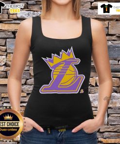 Top King Los Angeles Lakers logo tank top featuring bold design, perfect for fans and casual wear enthusiasts.