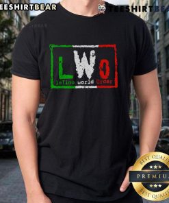 Top Latino World Order Italy T-Shirt featuring bold graphics and vibrant colors, perfect for fans of wrestling and Latino pride.