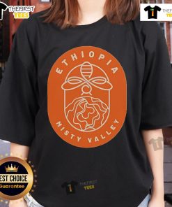 Alt Text: Top Lettuce Ethiopia Misty Valley Lettspresso Ladies Tee featuring vibrant lettuce graphics on soft fabric.