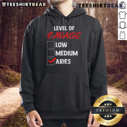 Top-level Savage Low Medium Aries Zodiac Hoodie featuring bold Aries graphic, perfect for astrology lovers and casual wear.