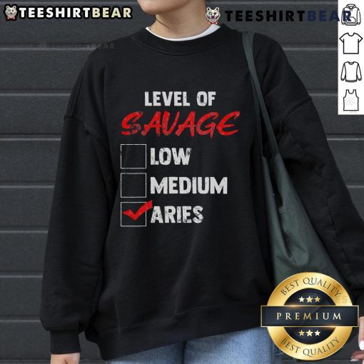 Top-Level Savage Low Medium Aries Zodiac Sweatshirt featuring a bold Aries design in vibrant colors.