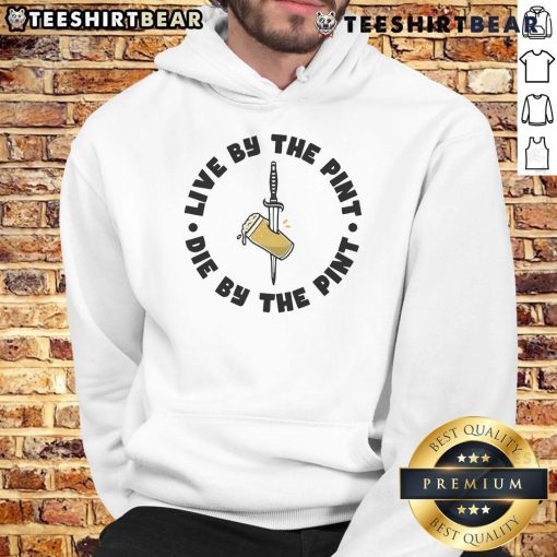 Top Live By The Pint Die By The Pint Sword Hoodie in black, featuring a striking sword graphic and stylish design.