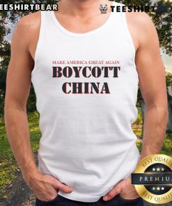 Alt Text: Top Make America Great Again Boycott China Tank Top featuring bold graphic design and patriotic colors.