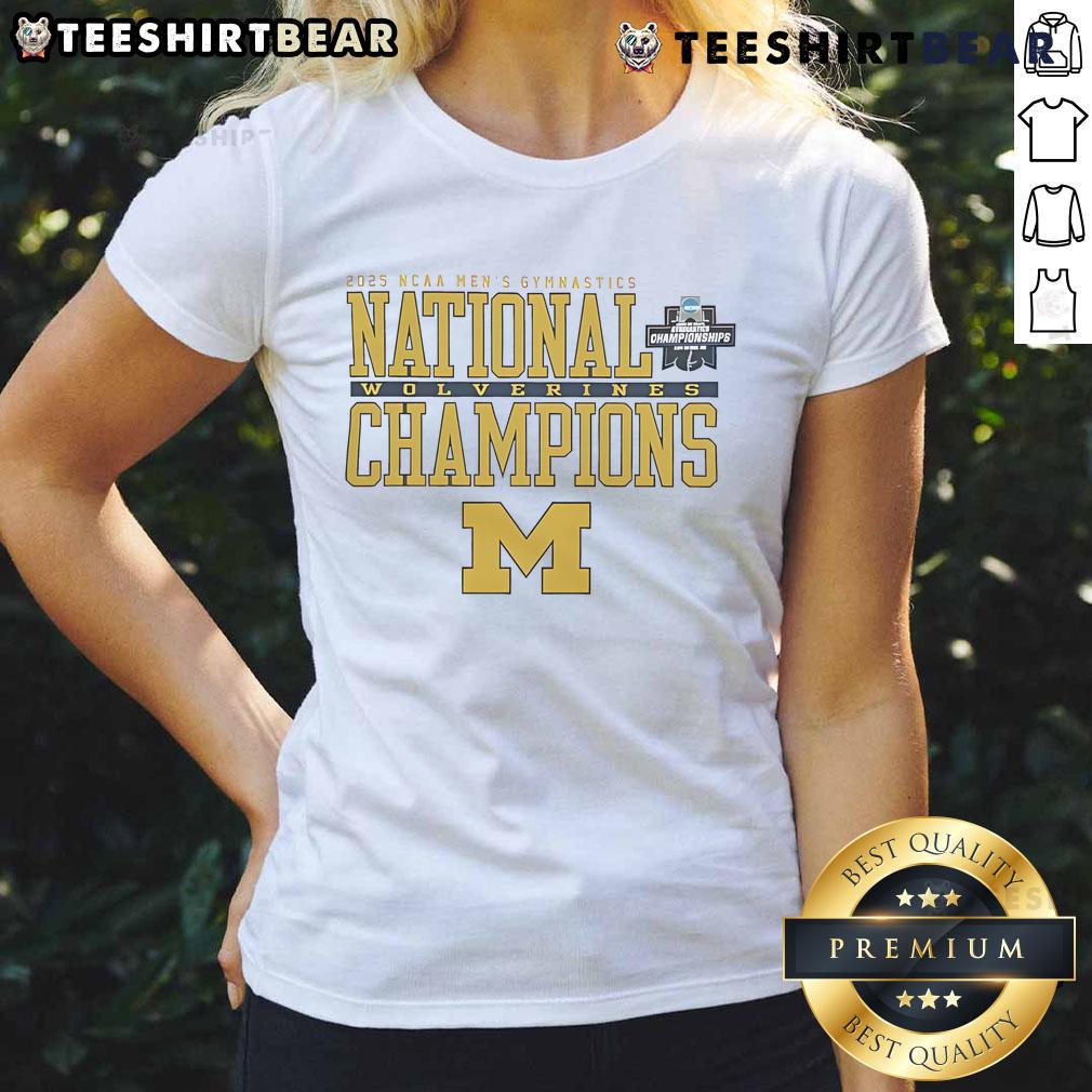 Top Michigan Wolverines 2025 Ncaa Men'S Gymnastics Ladies Tee Top Michigan Wolverines 2025 NCAA Men's Gymnastics ladies tee featuring vibrant team colors and logo design.