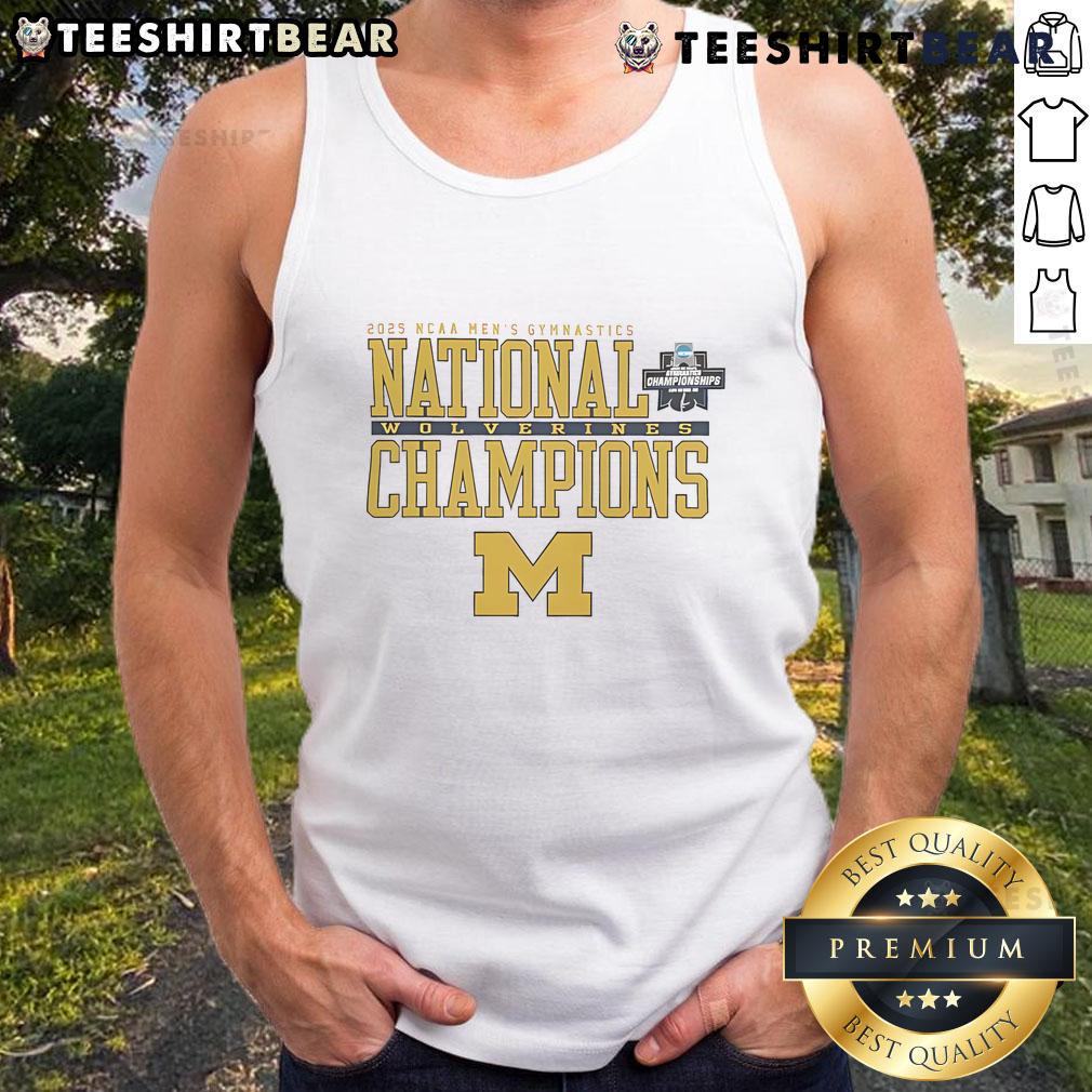 Top Michigan Wolverines 2025 Ncaa Men'S Gymnastics Tank Top Stylish Michigan Wolverines 2025 NCAA Men's Gymnastics tank top in navy, perfect for fans and athletes alike.