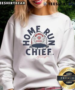 Mike Trout Home Run Chief sweatshirt featuring vibrant graphics celebrating the baseball star's legendary home runs.