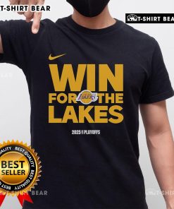 Alt Text: Los Angeles Lakers logo T-shirt celebrating their top NBA Playoffs win in 2025, perfect for fans and collectors.